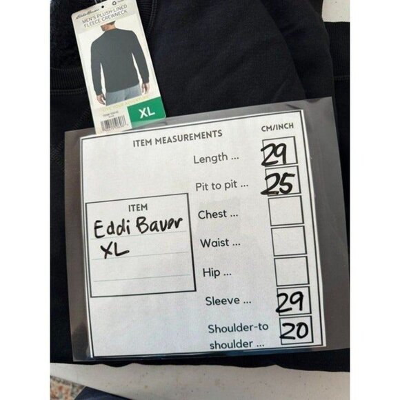 Eddie Bauer NWT Sz XXL Black Men's Plush-Lined Fleece Crewneck Pull On - Picture 3 of 12